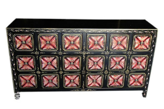 纯实木手绘边柜